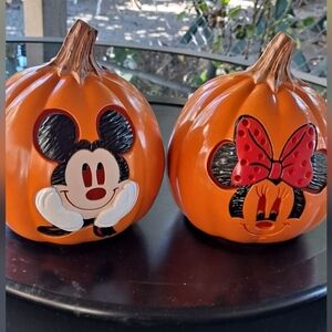 Mickey and Minnie Mouse Pumpkin Decor